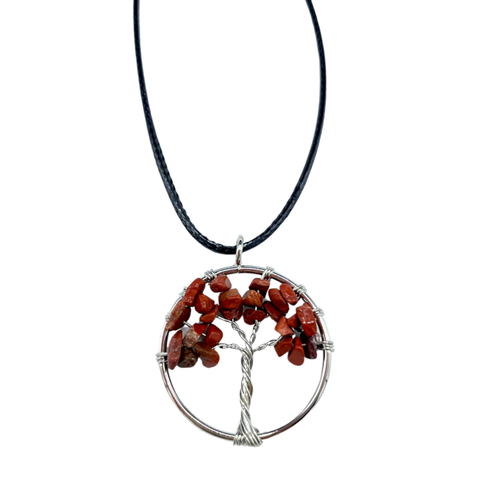 Prívesok-náhrdelník Strom života jaspis červený