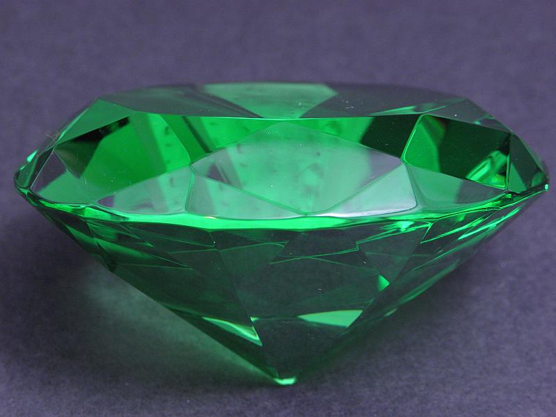 Krištáľový diamant veľký - zelený 